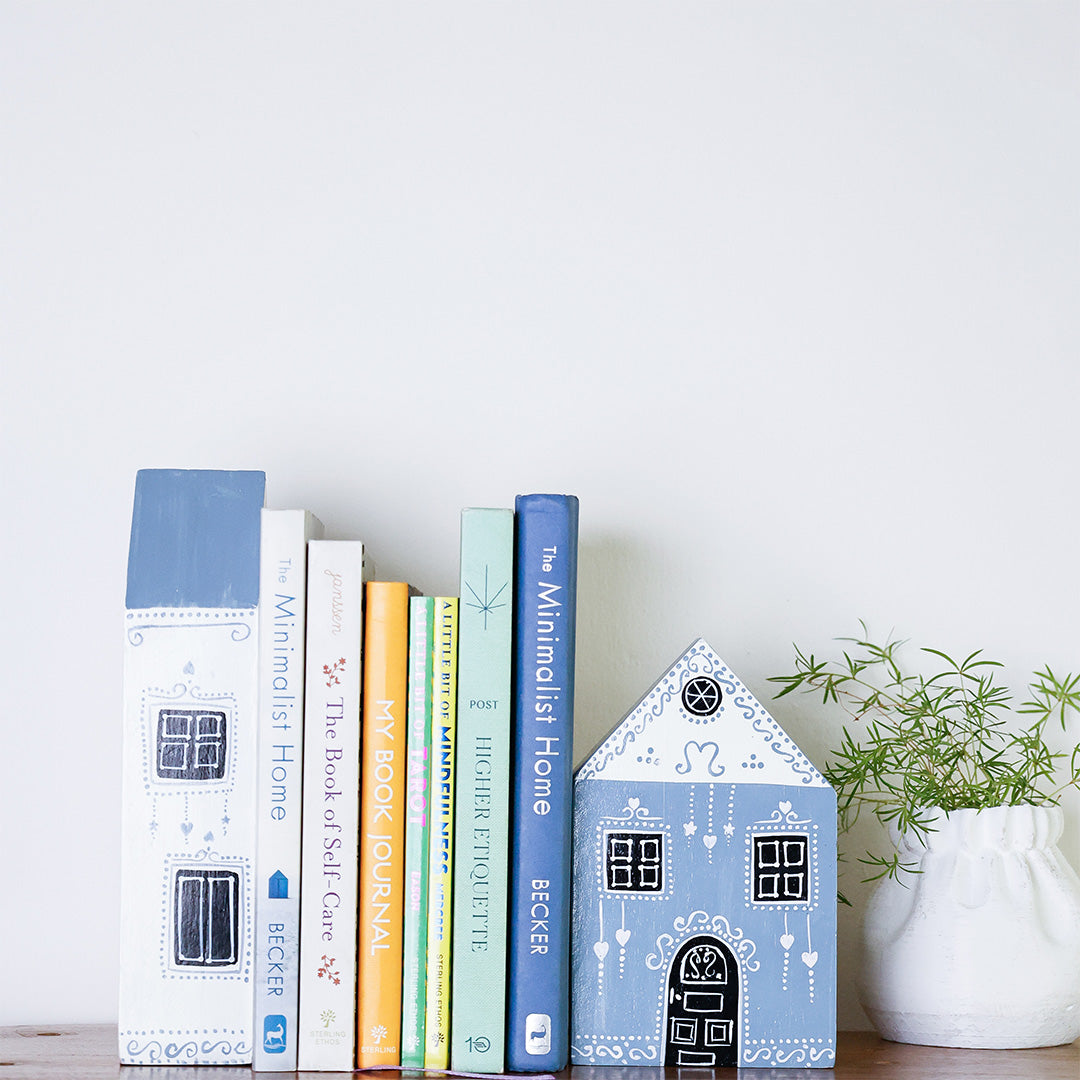 At Home Handpainted Bookends - Set of 2