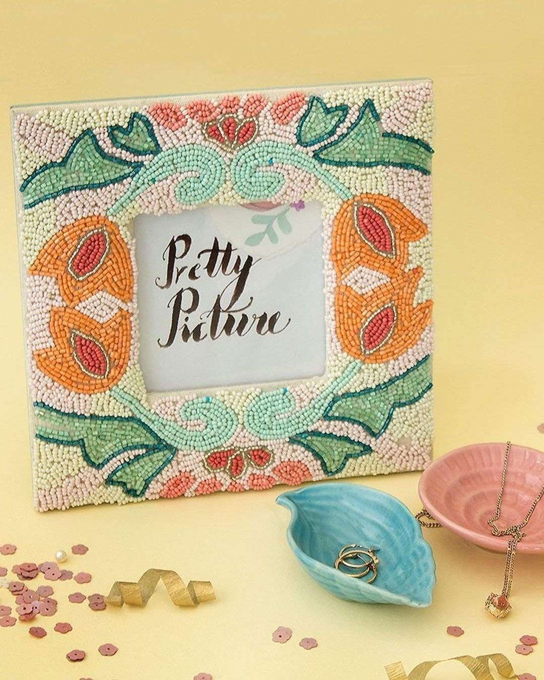 Pastel Perfection Beaded Photo Frame
