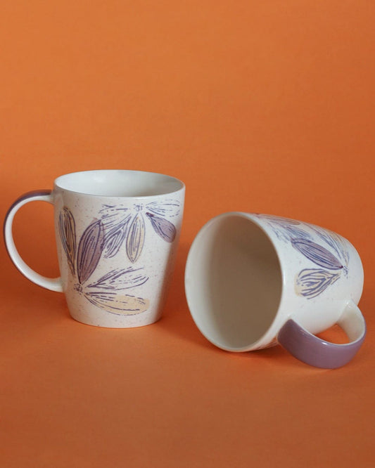 Purplicious Handpainted Ceramic Mugs - Set Of 2