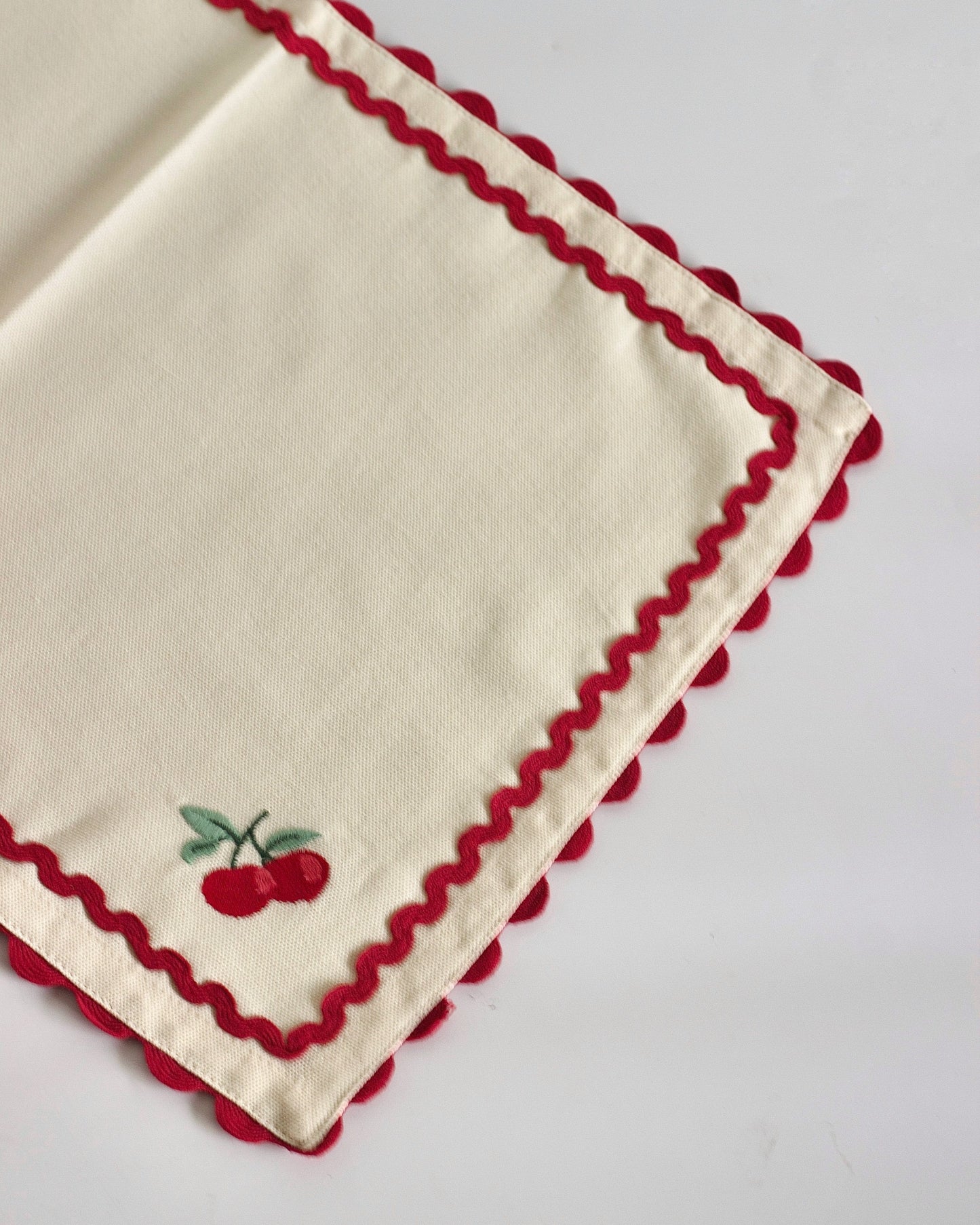 Cherry Crush Embroidered Placemats - Set of 6