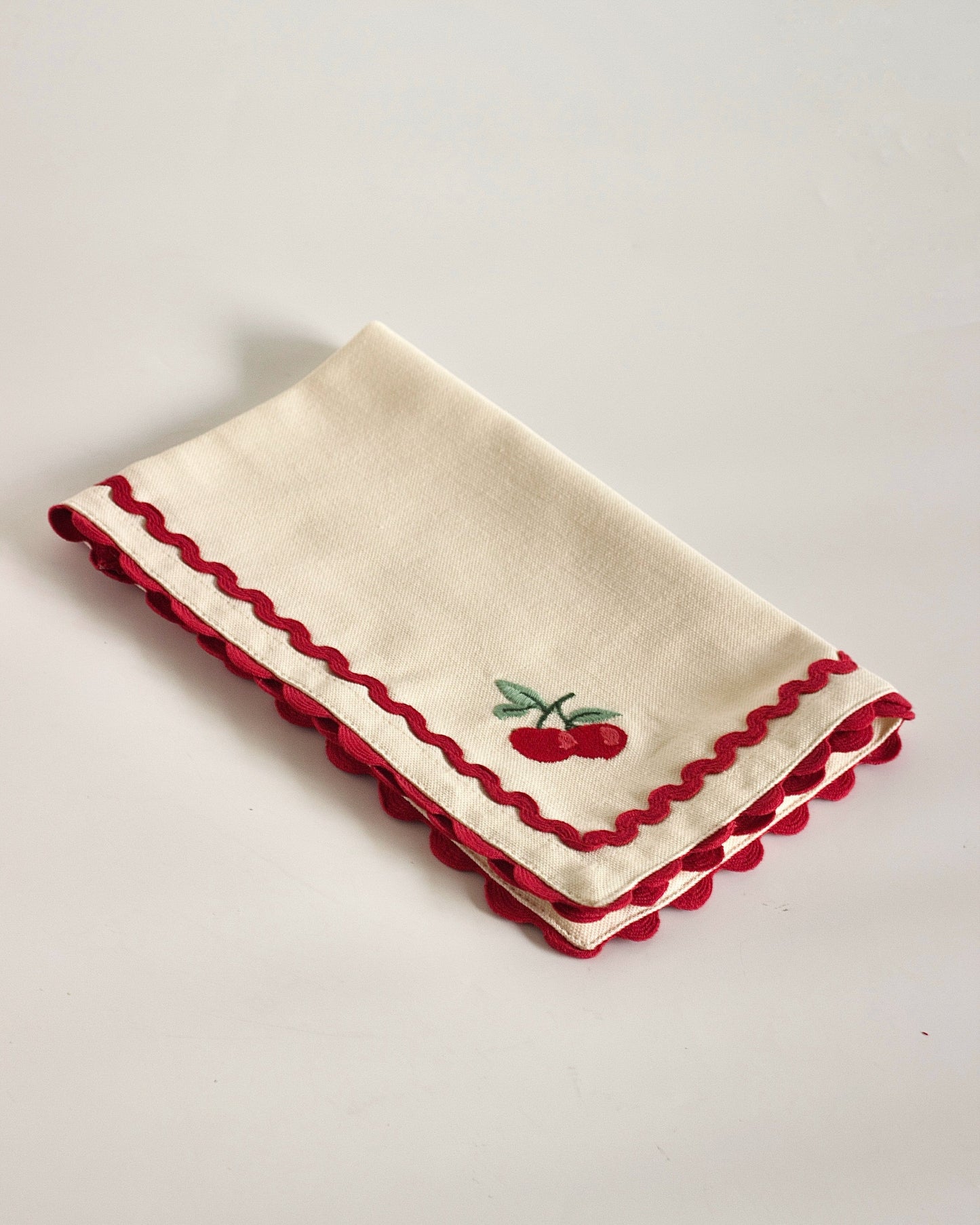 Cherry Crush Embroidered Placemats - Set of 6