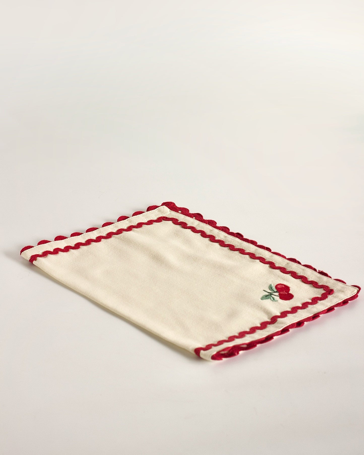 Cherry Crush Embroidered Placemats - Set of 6