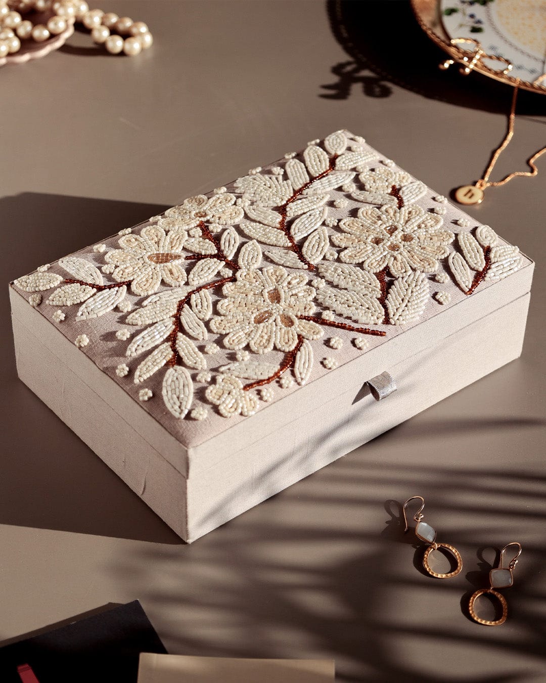Full Moon Beaded Jewelery Box