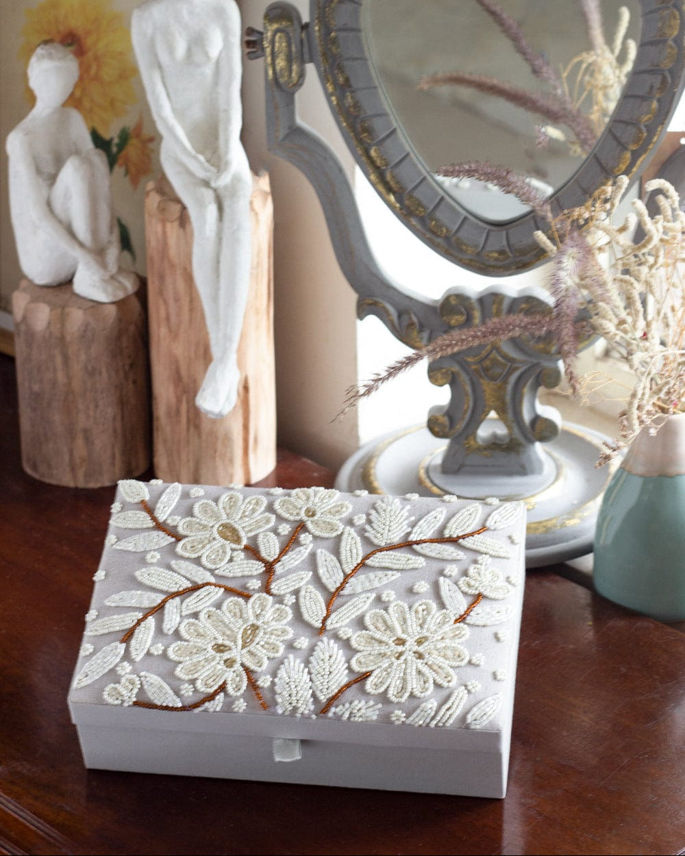 Full Moon Beaded Jewelery Box