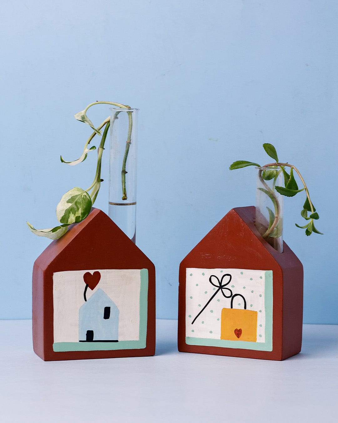 Keephouse Handpainted Vases & Bookends Set