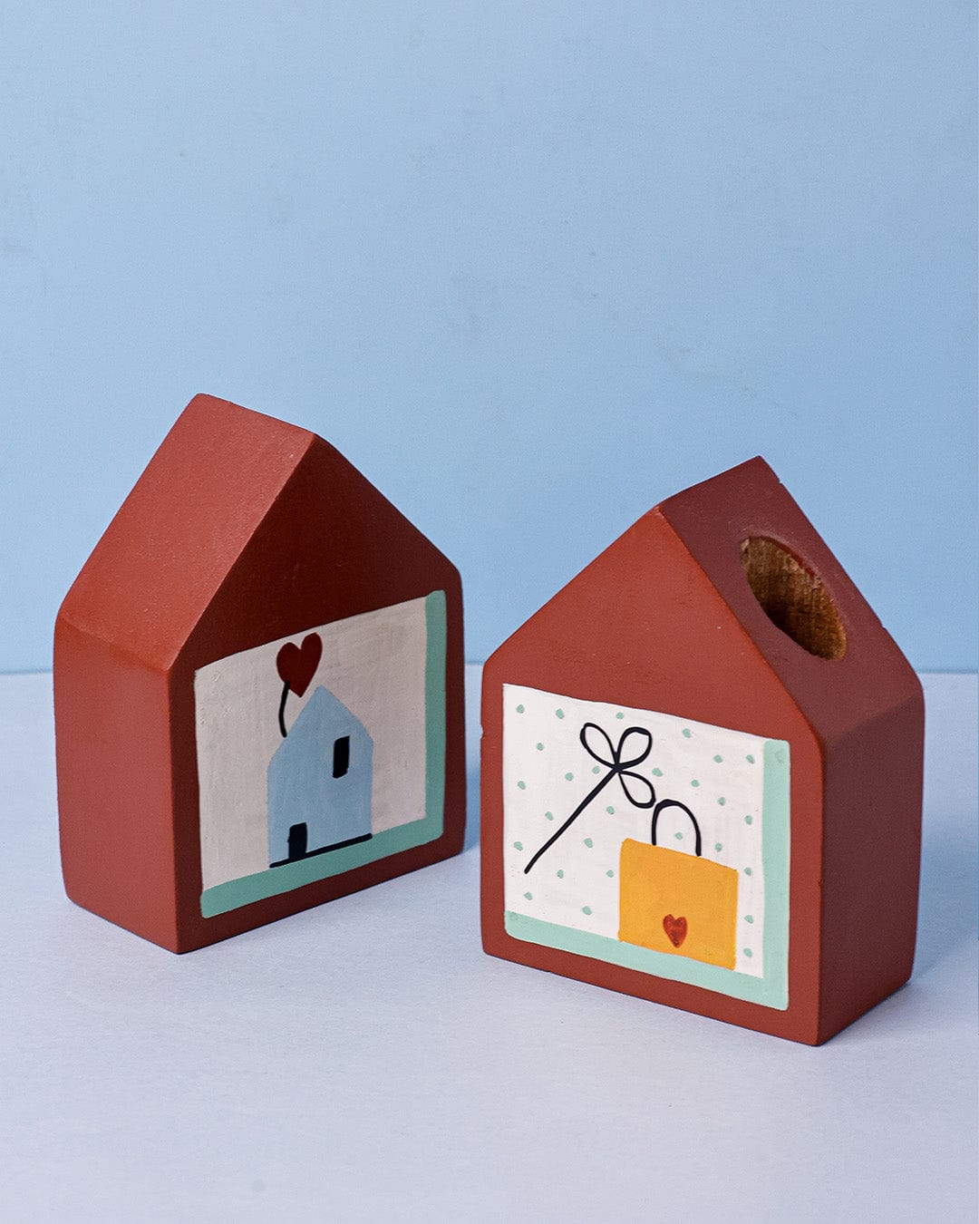 Keephouse Handpainted Vases & Bookends Set