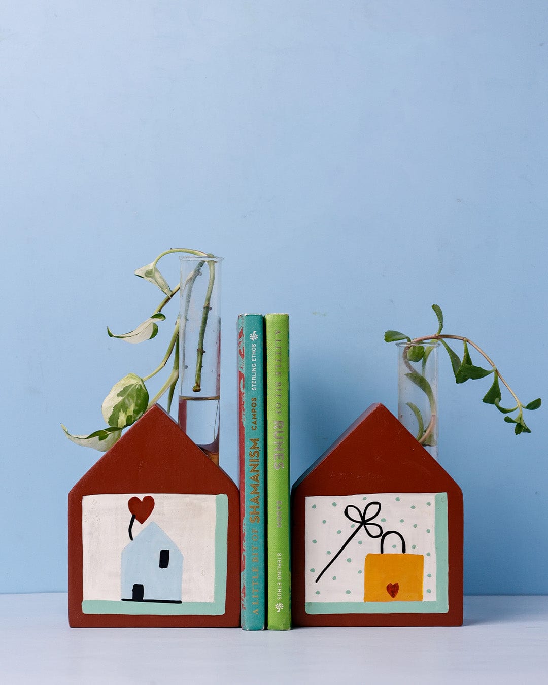 Keephouse Handpainted Vases & Bookends Set