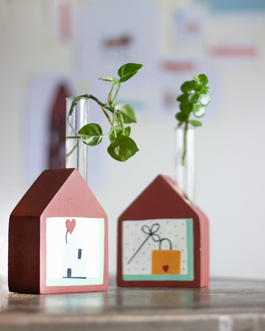 Keephouse Handpainted Vases & Bookends Set