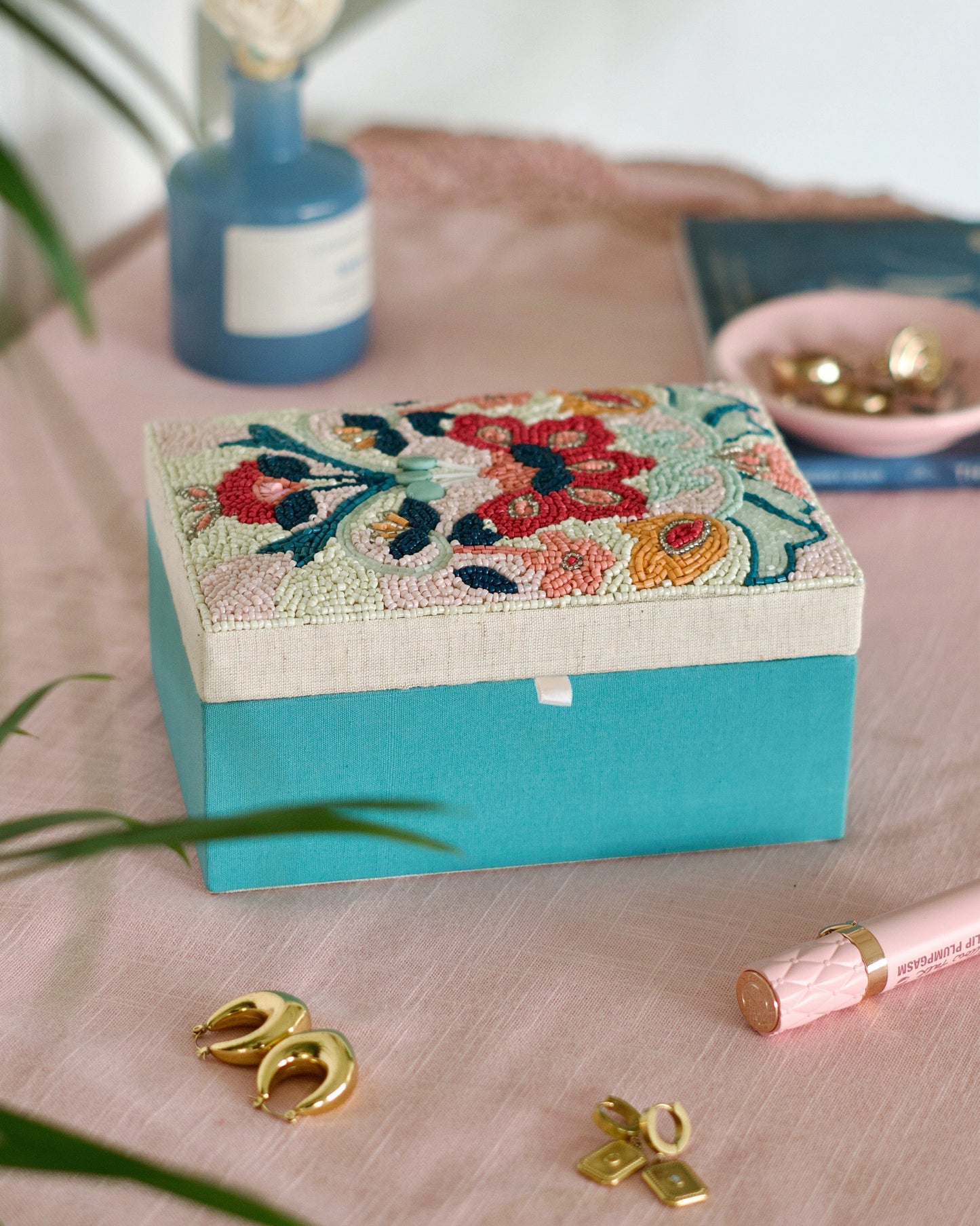 Pastel Perfection Beaded Jewelery Box
