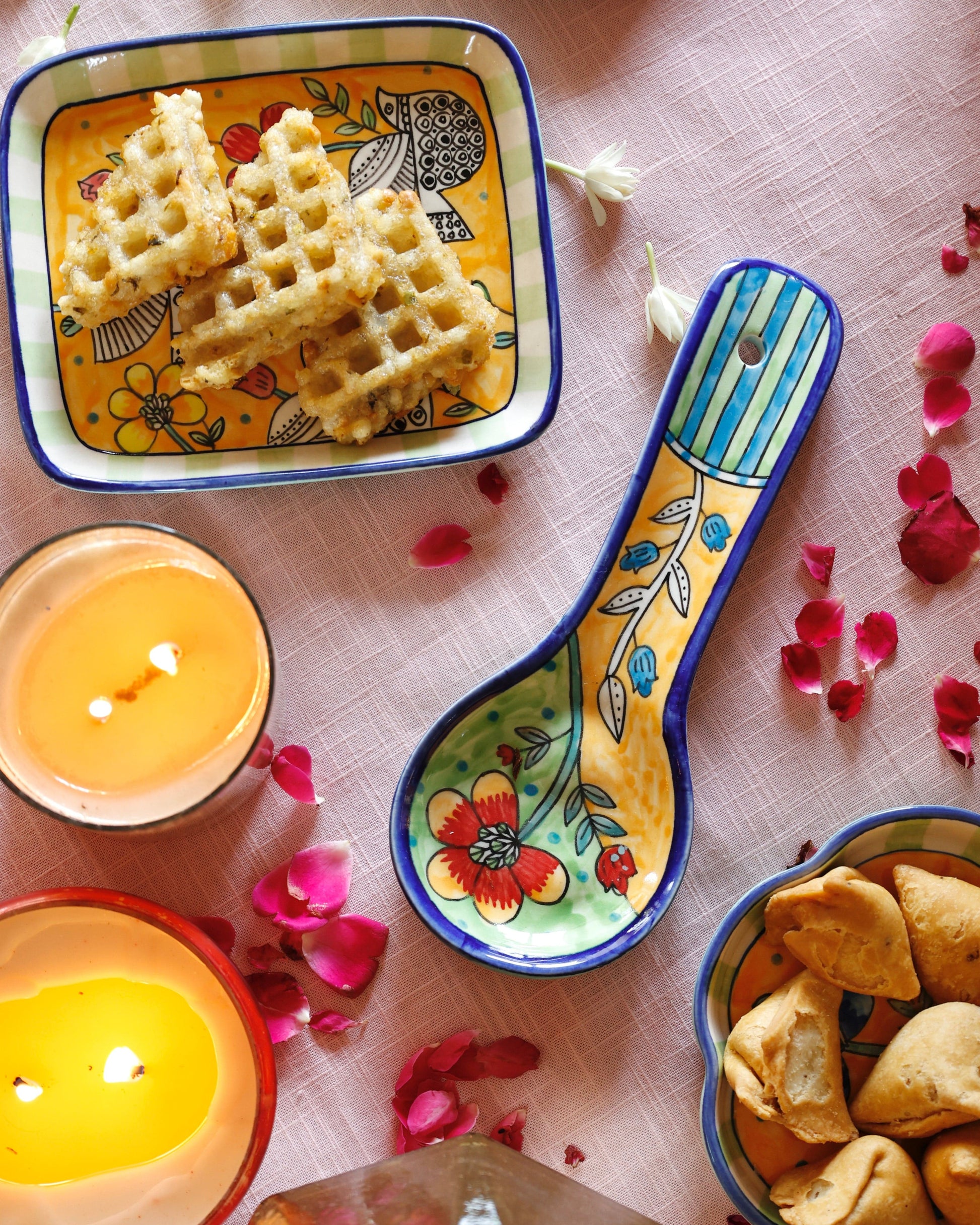 Perch Handpainted Ceramic Spoon Rest