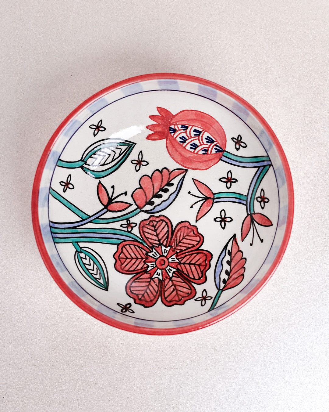 Dance in a Flowerbed Handpainted Ceramic Pasta Bowl