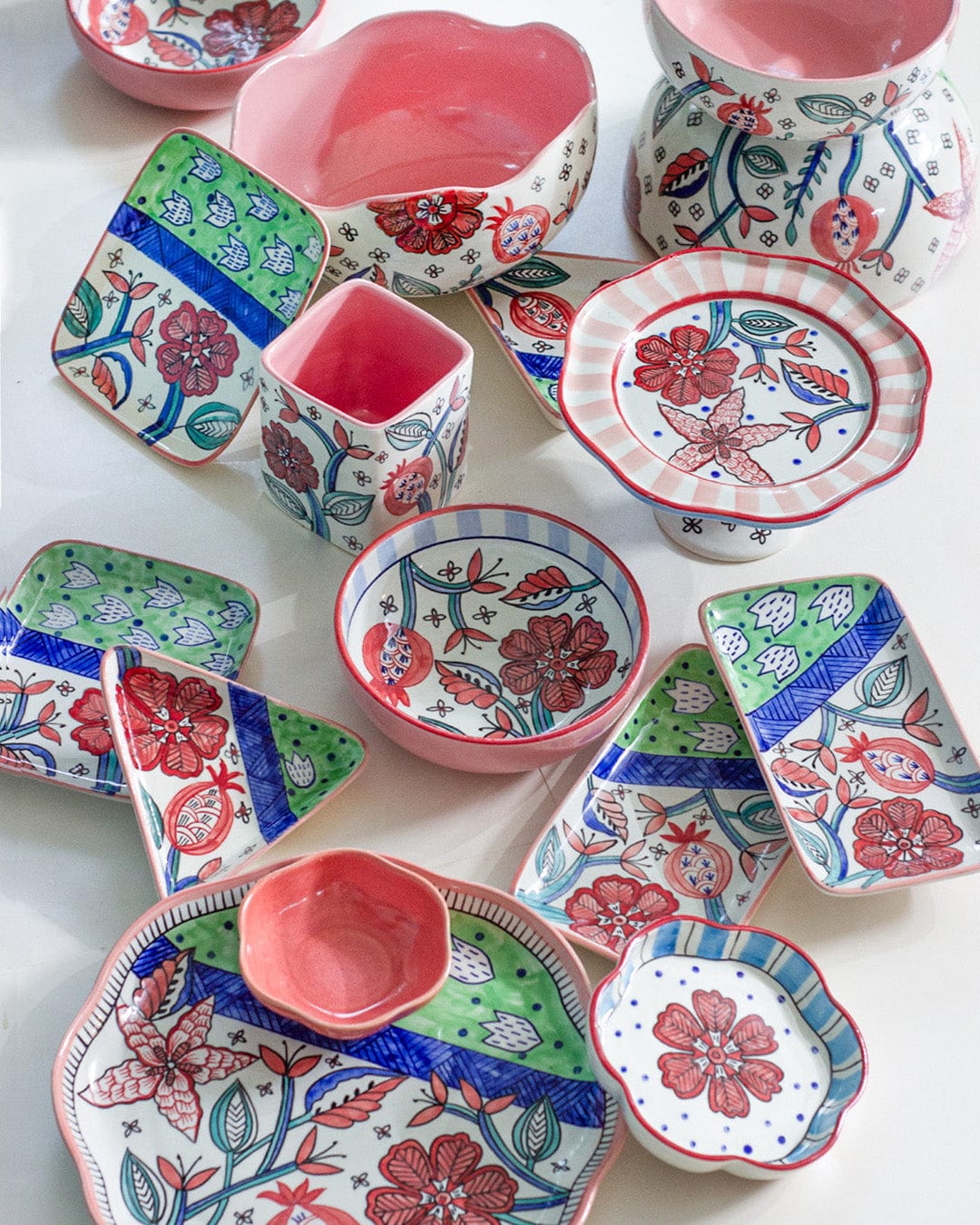 Dance in a Flowerbed Handpainted Ceramic Pasta Bowl