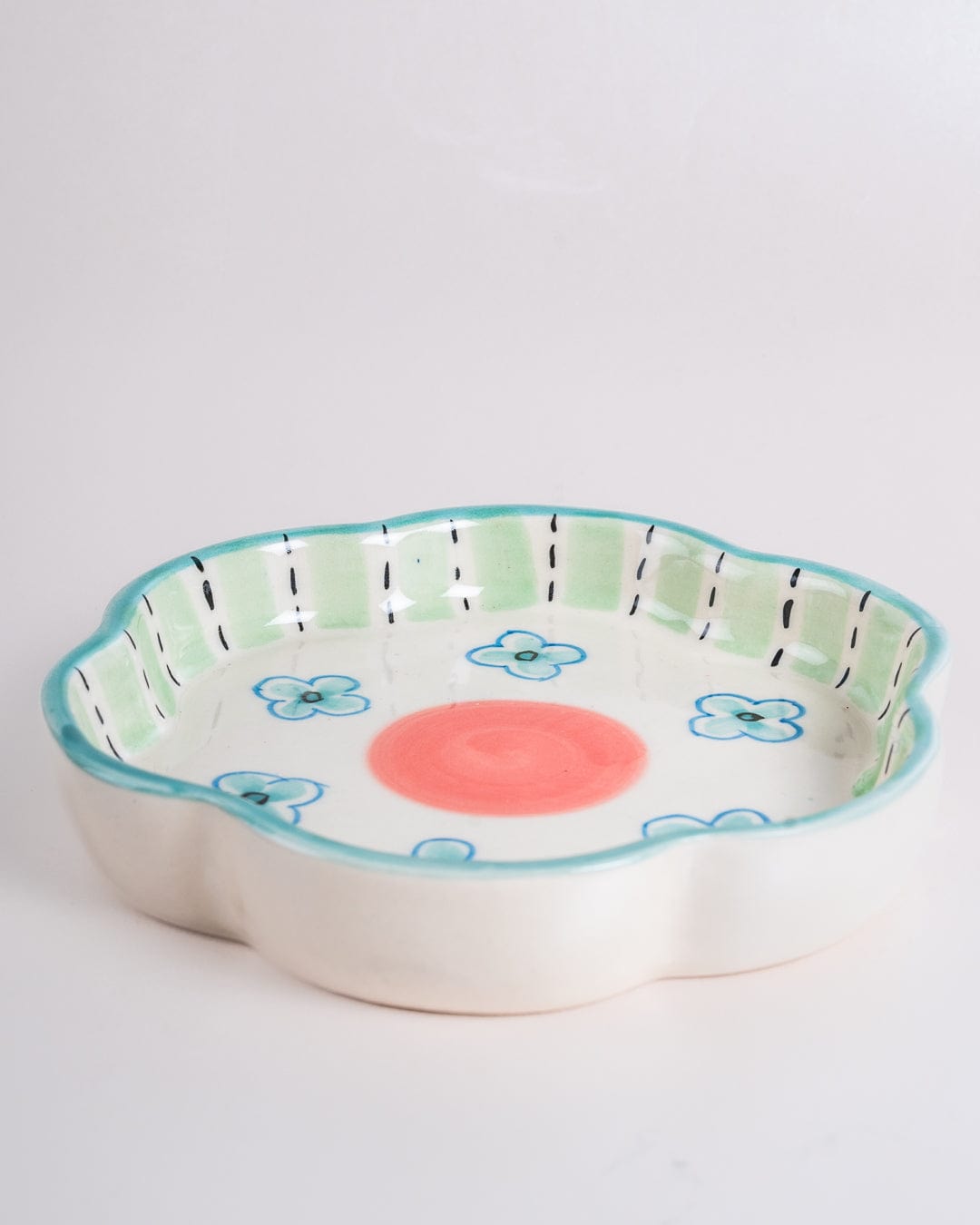 Masquerade Ceramic Flower Platter