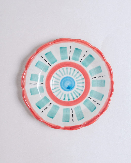 Masquerade Handpainted Ceramic Snack Tapas Plate