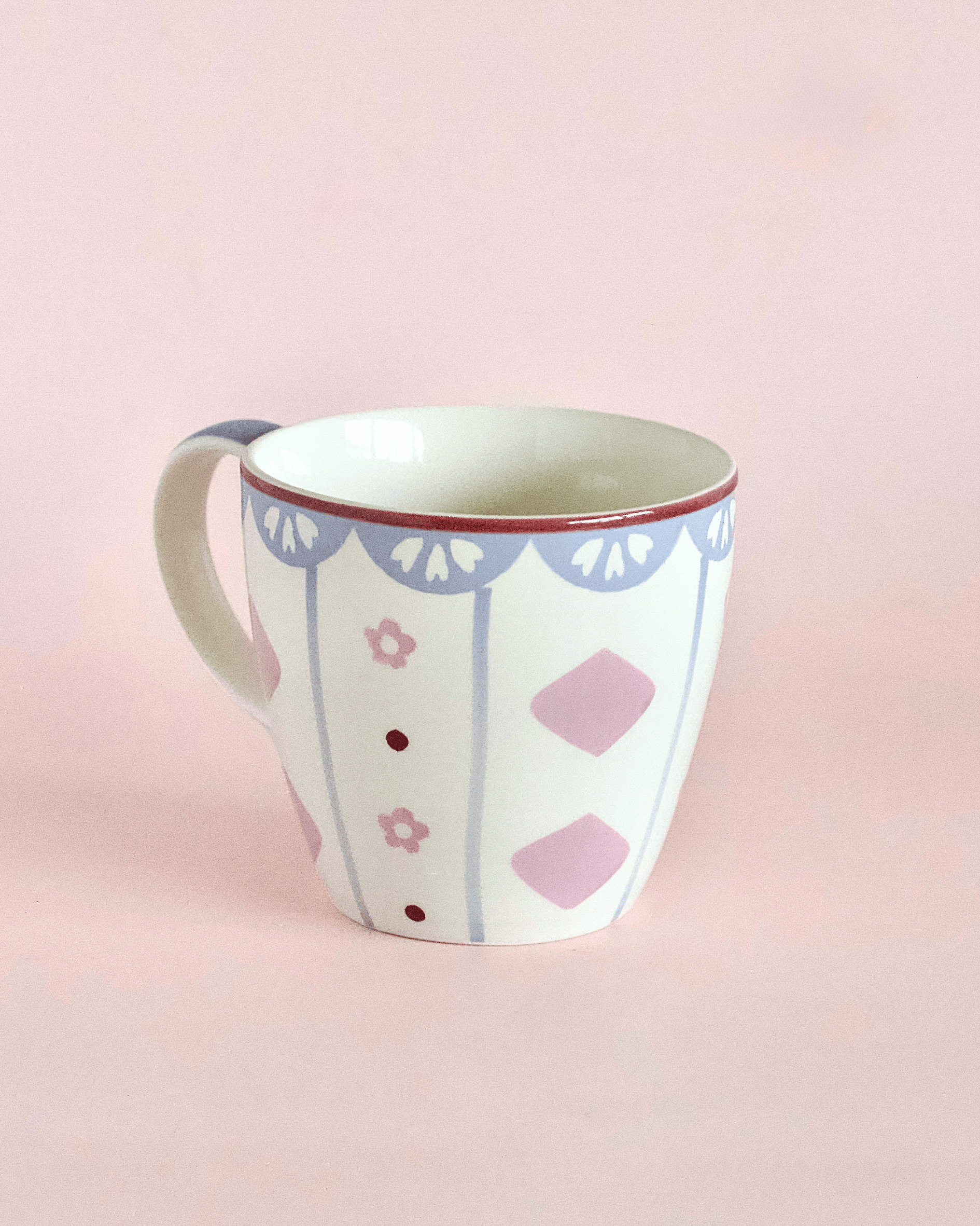 Sundrop Handpainted Ceramic Coffee Mug With Lid 385 ml