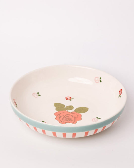 Tea Garden Handpainted Ceramic Pasta Bowl 21 cm