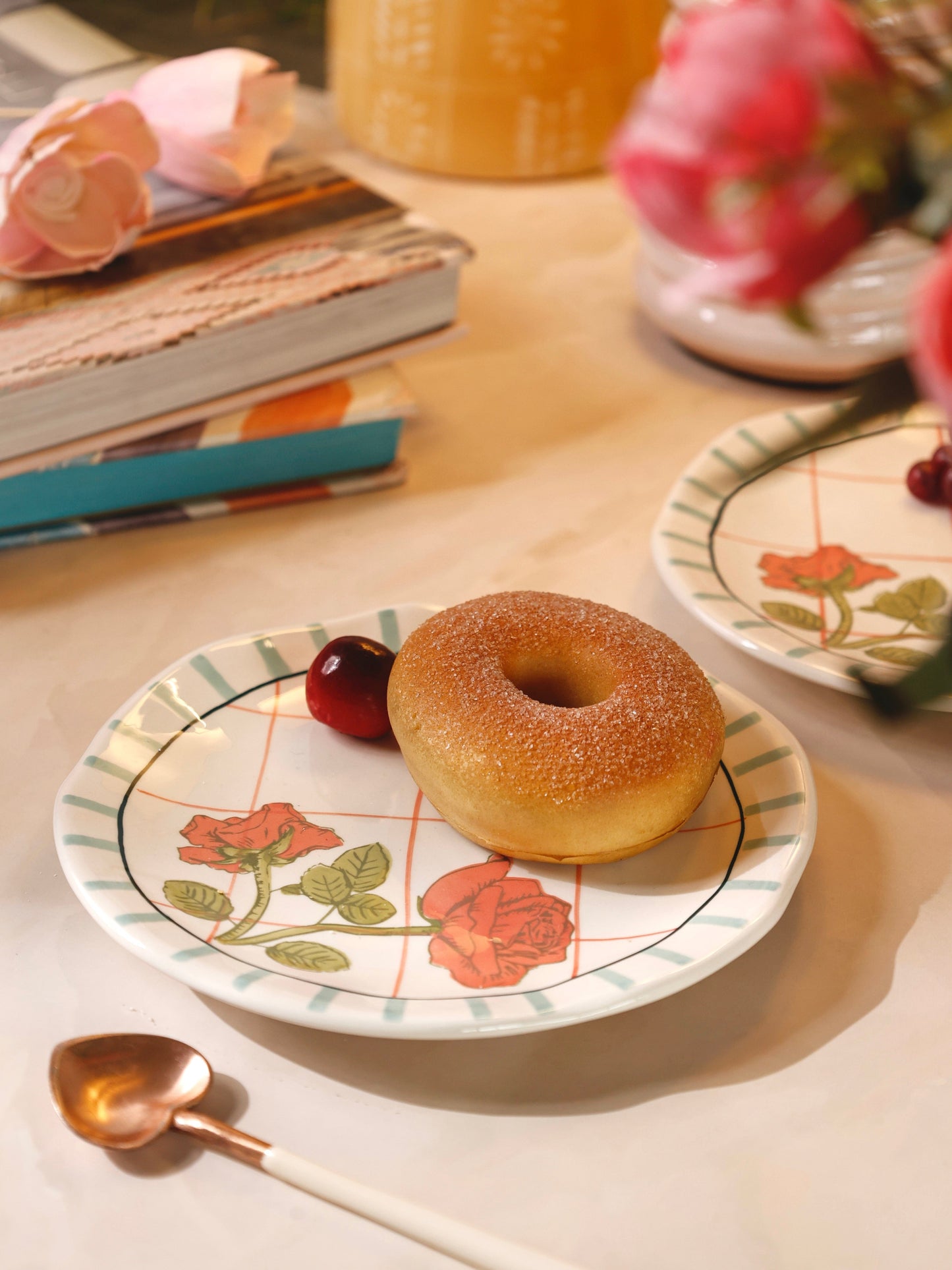 Tea Garden Handpainted Ceramic Snack Plate 16 cm
