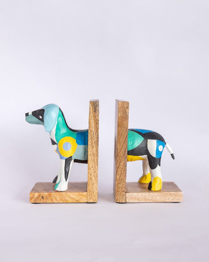 Technicolour Toto Wooden & Paper mache Handpainted Bookends