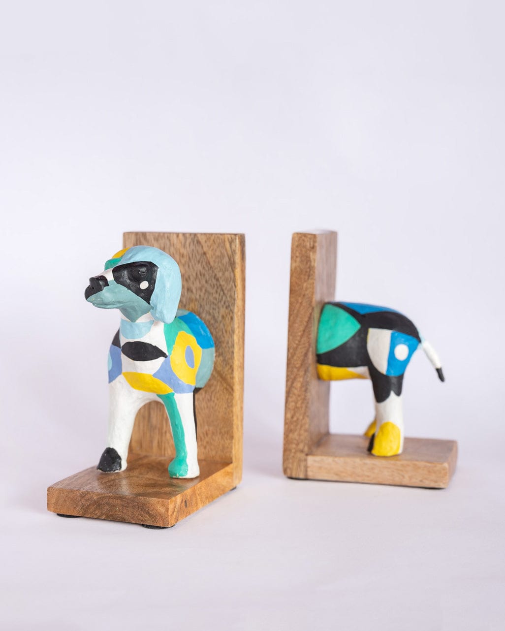 Technicolour Toto Wooden & Paper mache Handpainted Bookends
