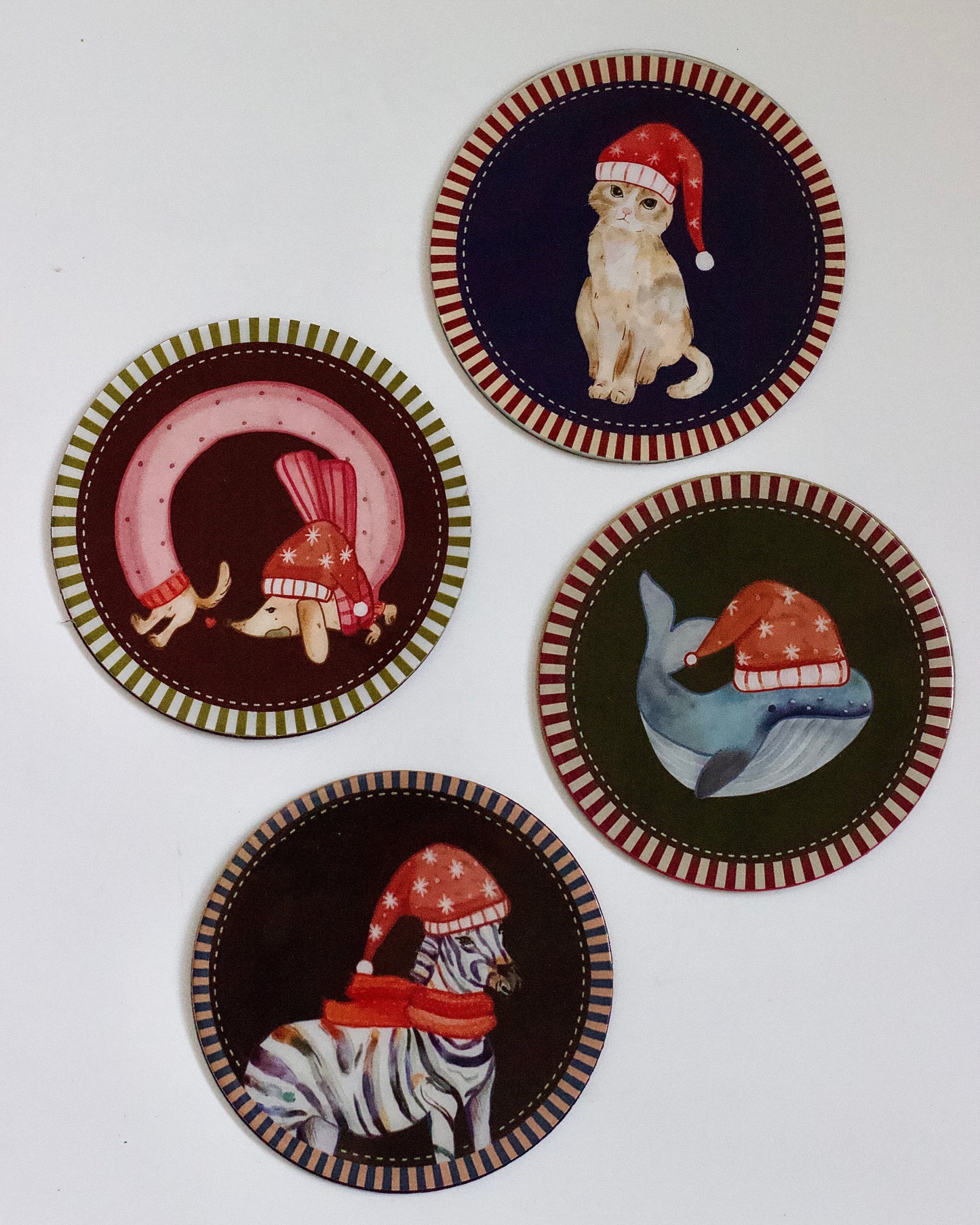 The Xmas Cozy Creatures Coasters - Set of 4