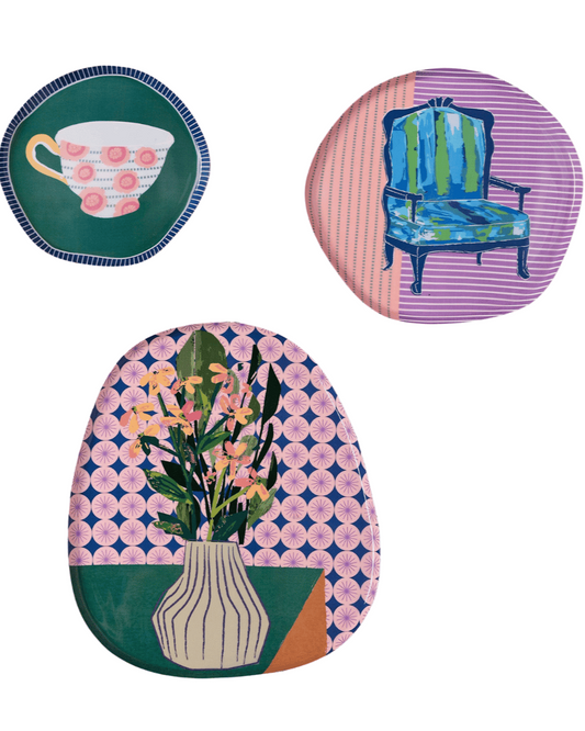Still Life Metal Wall Plates - Set of 3