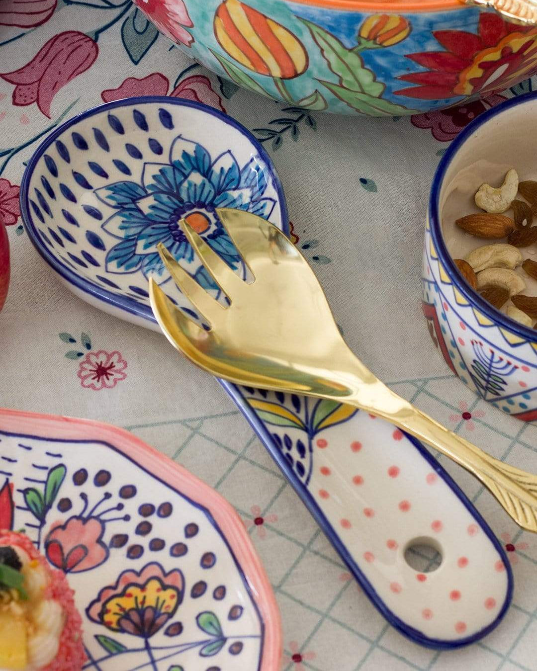 Wild Indigo Handpainted Spoon Rest